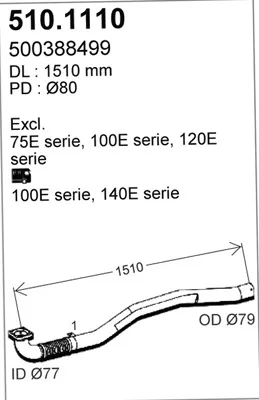 Tubo de escape ASSO 510.1110