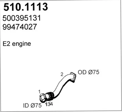 Tubo de escape ASSO 510.1113