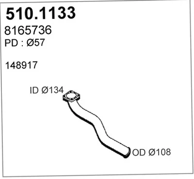 Tubo de escape ASSO 510.1133