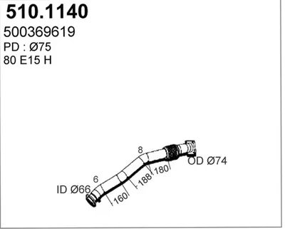 Tubo de escape ASSO 510.1140