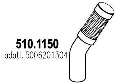 Tubo de escape ASSO 510.1150
