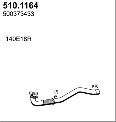 Tubo de escape ASSO 510.1164
