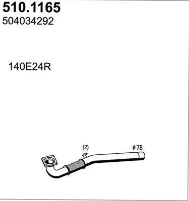 Tubo de escape ASSO 510.1165