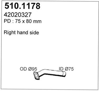 Tubo de escape ASSO 510.1178