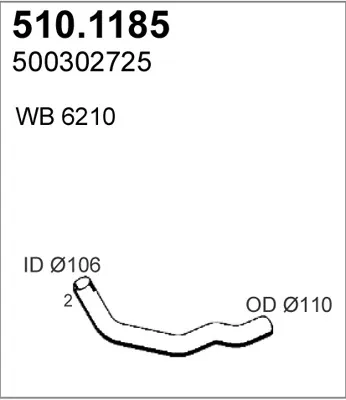 Tubo de escape ASSO 510.1185