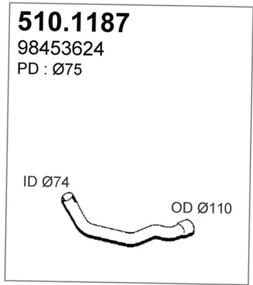 Tubo de escape ASSO 510.1187