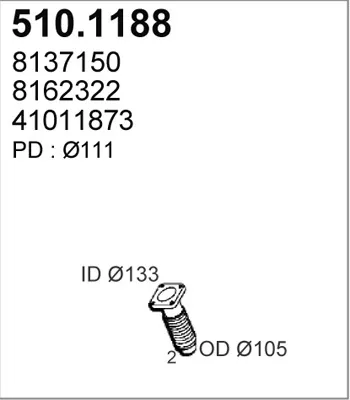 Tubo de escape ASSO 510.1188