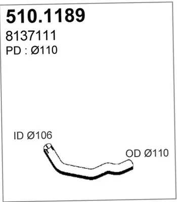 Tubo de escape ASSO 510.1189