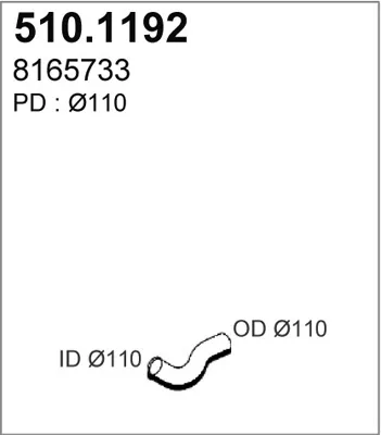 Tubo de escape ASSO 510.1192