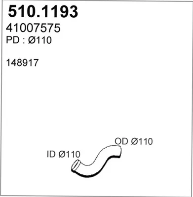 Tubo de escape ASSO 510.1193