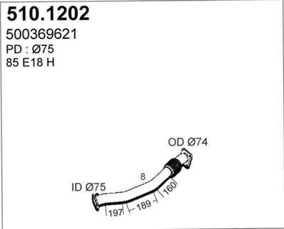 Tubo de escape ASSO 510.1202