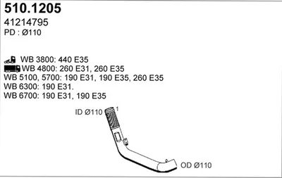 Tubo de escape ASSO 510.1205
