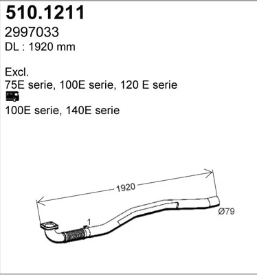 Tubo de escape ASSO 510.1211