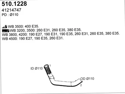 Tubo de escape ASSO 510.1228