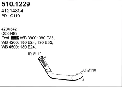 Tubo de escape ASSO 510.1229
