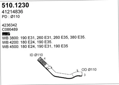 Tubo de escape ASSO 510.1230
