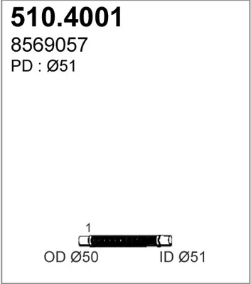 Unión flexible, escape ASSO 510.4001
