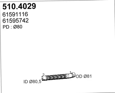 Unión flexible, escape ASSO 510.4029