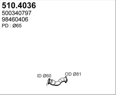 Unión flexible, escape ASSO 510.4036
