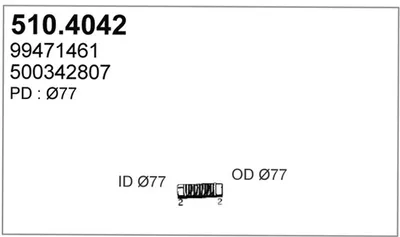 Unión flexible, escape ASSO 510.4042