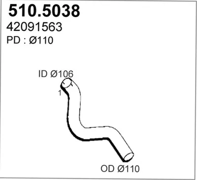 Tubo de escape ASSO 510.5038