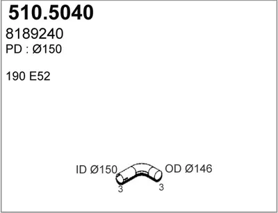 Tubo de escape ASSO 510.5040