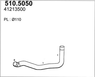 Tubo de escape ASSO 510.5050