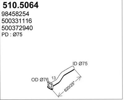 Tubo de escape ASSO 510.5064