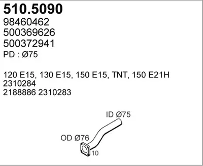 Tubo de escape ASSO 510.5090