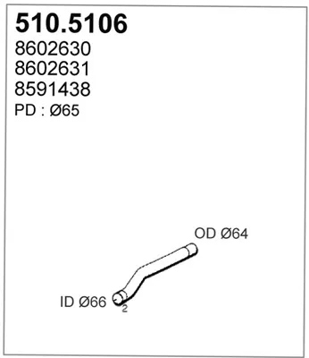 Tubo de escape ASSO 510.5106