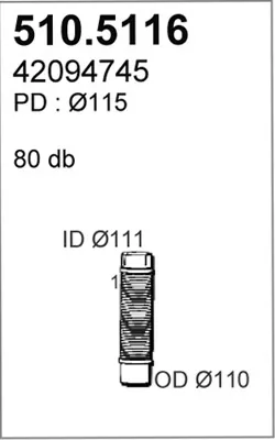 Tubo de escape ASSO 510.5116
