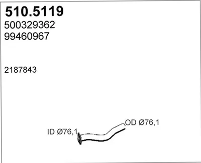 Tubo de escape ASSO 510.5119