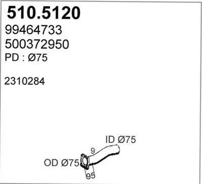 Tubo de escape ASSO 510.5120