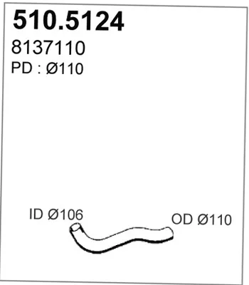 Tubo de escape ASSO 510.5124