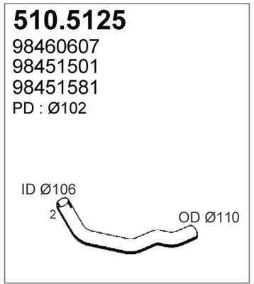Tubo de escape ASSO 510.5125