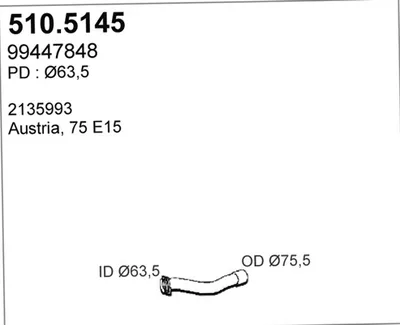 Tubo de escape ASSO 510.5145