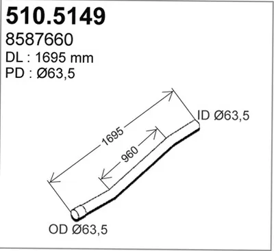 Tubo de escape ASSO 510.5149