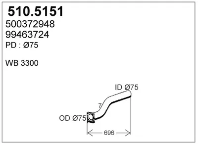 Tubo de escape ASSO 510.5151