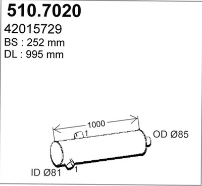 Silenciador central/posterior ASSO 510.7020