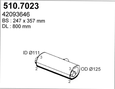Silenciador central/posterior ASSO 510.7023