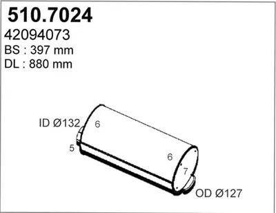 Silenciador central/posterior ASSO 510.7024