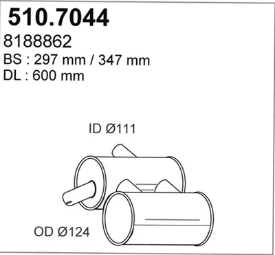Silenciador central/posterior ASSO 510.7044