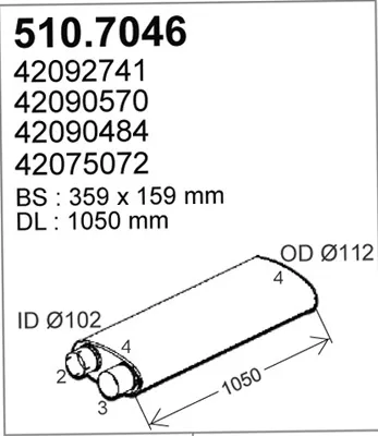 Silenciador central/posterior ASSO 510.7046