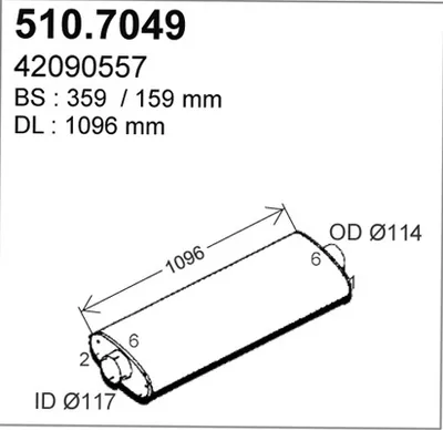 Silenciador central/posterior ASSO 510.7049