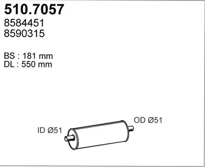 Silenciador central/posterior ASSO 510.7057