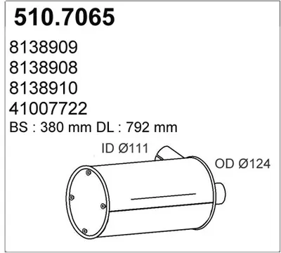 Silenciador central/posterior ASSO 510.7065