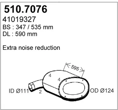 Silenciador central/posterior ASSO 510.7076