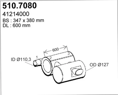 Silenciador central/posterior ASSO 510.7080
