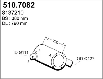 Silenciador central/posterior ASSO 510.7082