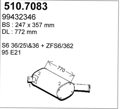 Silenciador central/posterior ASSO 510.7083
